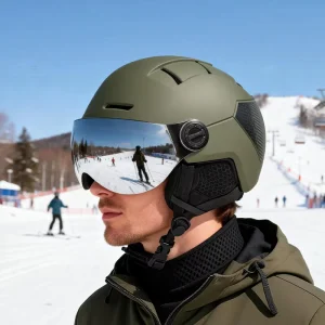 CE EN1077 Ski Helmet with Visor, ABS/EPS, for Mountain Winter Sports
