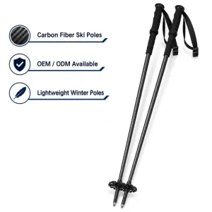 Carbon Composite Ski Poles Fixed Length Lightweight Alpine Snow Poles Factory Direct