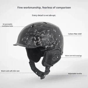 Carbon Fiber Adult Unisex Skiing, Snowboarding and Cycling Helmet