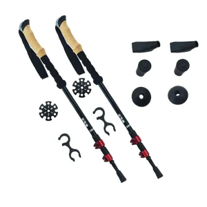 Carbon Fiber and Aluminum Alloy Trekking Poles with External Quick Lock for Hiking Nordic Walking