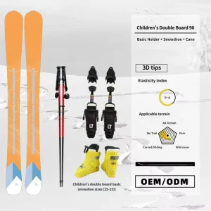 Child Snowboarding Set with Poplar Wood Spliced Core 3D Tip Bindings Boots and Poles Multiple Sizes