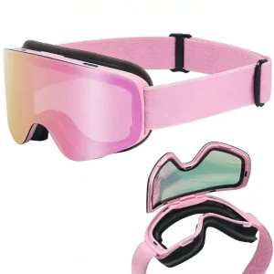Children’s Flip up Ski Goggles Double layer Lenses Professional Outdoor Hiking Windproof Anti fog Ski Glasses for Kids