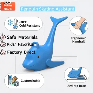 Children’s Plastic Waterproof Ice Skating Assistant with Ice Skates for Ice Rink Use