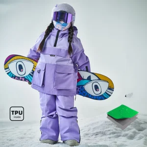 Children’s Ski Suit for Winter 30 Degree Waterproof Jacket Pants Snowboarding Boys and Girls Warm Snowsuit