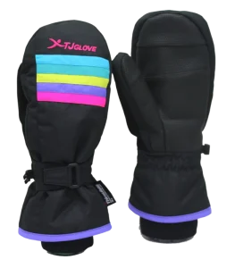 Children’s Waterproof Insulated Polyester Ski Gloves with Full Finger Design for Snowboarding