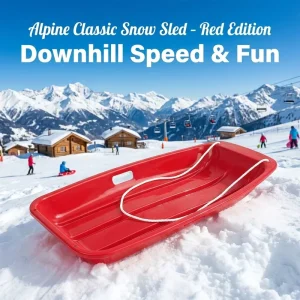 Classic Rectangle Durable Toboggan Snow Sled 3 Pack for Kids & Toddlers Outdoor Winter Sports