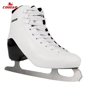 Classic White Ice Skates Race Figure Skating Shoe High Performance White Figure Ice Skates with Carbon Fiber Heel
