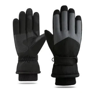Cold Weather Adjustable Hook and Loop Design Waterproof Snow Thermal Ski Gloves or Men Skiing Cycling Outdoor Sports