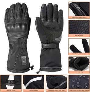 Cold Weather Electric Heated Ski Cycling Gloves Rechargeable Lithium Battery Waterproof Split Finger Thermal Insulated Outdoor