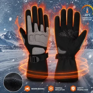 Cold Weather Winter Motorcycle Gloves Waterproof Windproof Thermal Riding Gloves With Hard Knuckle Protection & Anti-Slip Palm