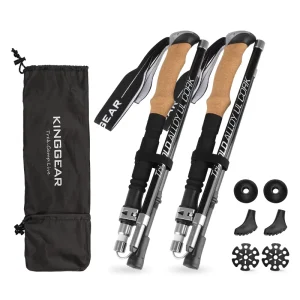 Collapsible Nordic Hiking Poles, 1-Piece, Aluminum, Foldable Trekking Poles for Women and Men