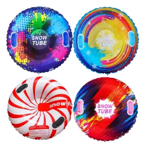 Colorful Graffiti and Candy Stripe Inflatable Snow Tube for Adults and Kids
