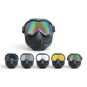 Colorful Outdoor Racing Goggles with Anti-Dust and Windproof Face Mask