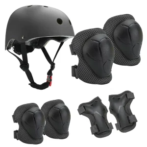 Cotton Protective Gear Set Knee Pads Elbow Pads Kids Roller Skating Cycling Inline Sports