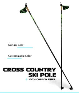 Cross Country Ski Poles 100%Carbon Fiber Apline Ski Pole Snow Ski Equipment Winter Sports Flashing Roller Jump Poles Hiking Pole