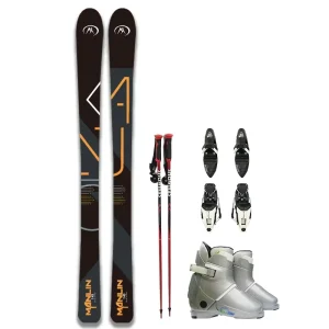Cross-Country Ski Set with Boots Adult Lightweight Flexible Wood Ski Equipment