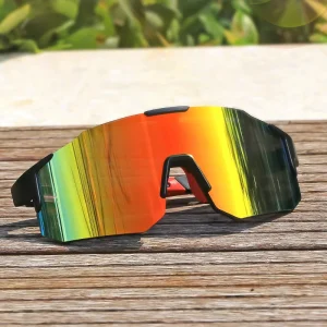 Cross Sport Sunglasses with Half Frame and Windproof Colored Lenses for Cycling