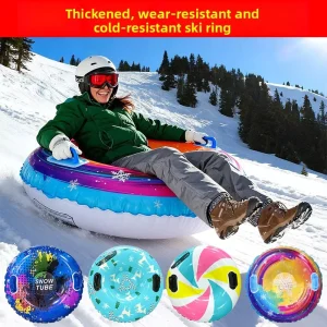Cross border Eco friendly PVC Thickened Wear resistant Explosion proof Inflatable Snow Tube Handles Ensuring Safety Preventing