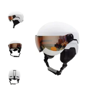 Custom Adult CE Snow Ski Helmet with Goggles, Visor, and EN1077 Integrally Molded Alpine Design