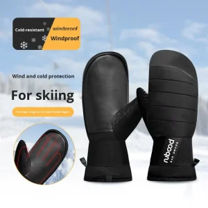 Custom Black Waterproof Touch Screen Glove Warmers Winter Warming Black Skiing Mitten Ski Mittens for Men Women