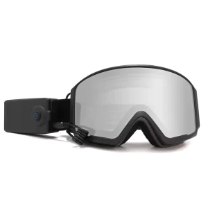 Custom Brand Heated Ski Goggles Adjustable Strap Snowboarding Glasses with Blue Polarized Cylindrical Lenses