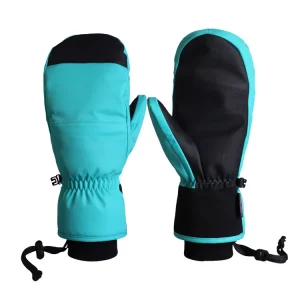 Custom Child Winter Warm Ski Gloves Durable Polyester Full Finger Anti Slip Wear Resistant Features Snowboarding