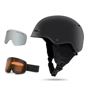 Custom Dual-Sport Adult Ski Helmet with ASTM 2040 Compliance and Snow Glasses
