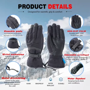 Custom Factory Wholesales Outdoor Waterproof Winter Gloves for Men and Women Keep Warm Snowboard Ski Gloves