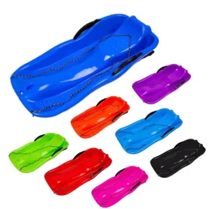 Custom High Density Plastic Snow Sled 1-2 Rider Cold-Resistant Toboggan with Pull Rope for Kids and Adults