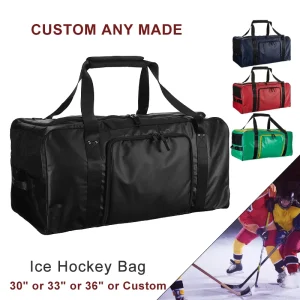 Custom Hockey Player Bag Waterproof Tarpaulin 30″33″36″ Gear High Capacity Storage Ice Hockey Bag for Goalies Coaches Players