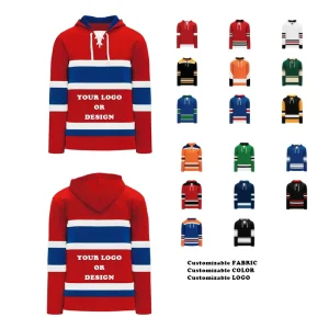 Custom Ice Hockey Jerseys and Hoodie, Embroidery and Sublimation, for Men and Women