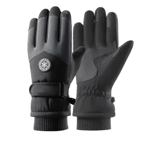 Custom LOGO Men Women Winter Fleece Thickened Windproof Warm Snowmobile Gloves Outdoor Anti slip Snowboarding Ski Glove