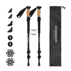 Custom Lightweight 1pc Hiking Poles Extra-Long Grip Walking Climbing Sticks Trekking Poles With Natural Cork Grips