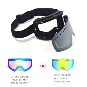 Custom Logo Double Layer Anti Fog Outdoor Sports Ski Goggles with Magnetic Feature