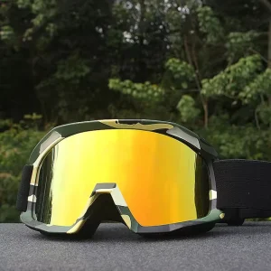 Custom Logo Fashionable Sports Eyewear Waterproof Splash Proof Motorcycle Goggles OEM UV400 Anti Fog % UV Protection Road Ski