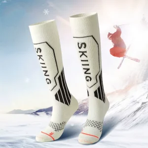 Custom Logo High Quality Outdoor Camping Mountaineering Snow Merino Wool Ski Socks Wool Knee High Skiing Socks