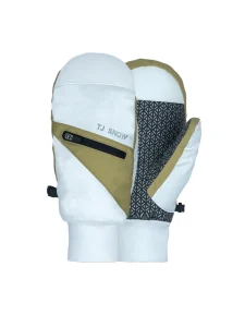 Custom Logo Ladies Ski Mittens Waterproof PU Leather Palm Winter Warm Snowboard Mittens for Women Outdoor Sports