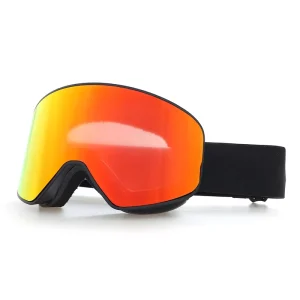 Custom Logo Magnetic Ski Goggles Interchangeable Lenses Snow Goggles OTG Ski Glasses Snowboard Goggles