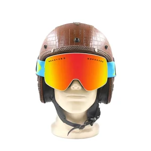 Custom Logo Ski Goggles Bulk Polarized Lens UV400 Protection Anti Fog Adjustable Strap TPU Frame All Weather Helmet