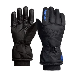 Custom Logo Waterproof Leather Ski Gloves with Touchscreen, Acrylic, Manufacturer