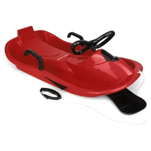 Custom OEM 1-2 Rider Plastic Toboggan Snow Sled with Brakes for Kids and Adults
