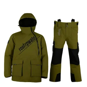 Custom OEM ODM Men’s Winter Windbreaker Tracksuit Set for Skiing and Snowboarding