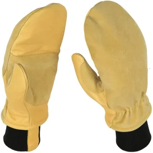 Custom Pigskin Leather Ski Race Gloves Waterproof Winter Over Mitts