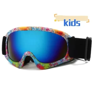 Custom Red Pink Ice Skating Goggles Snowboard Ski Goggles for Kids Youth Teens Boys and Girls