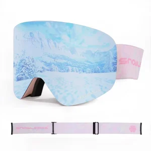 Custom Snow Goggles Anti fog Lens Interchangeable Sport Uv400 Protective Ski Goggles