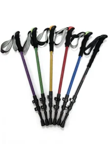 Custom Style Carbon Fiber Hiking Stick 3 Stage Adjustable Lock For Outdoor Sports