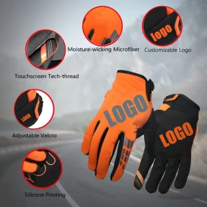 Custom Unisex Full Finger Winter Mountain Bike Gloves Lightweight Touchscreen Compatible For MTB Motocross Riding