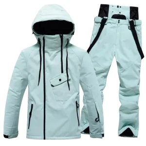 Custom Warm Winter Ski Suit Men Solid Color Ski&Snow Wear Windproof Waterproof Breathable Outdoor Snowboarding Jacket Overalls