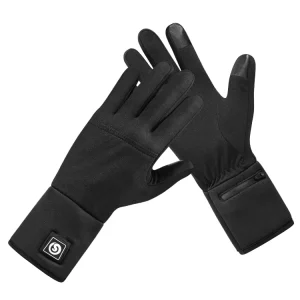 Custom Windproof Waterproof Breathable Touchscreen Rechargeable Heated Ski and Cycling Liner Gloves