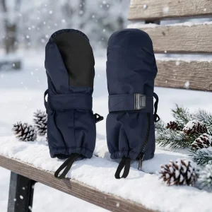 Custom Winter Ski Gloves Waterproof Windproof Insulated Lightweight Polyester Snowboard Mittens Adjustable Strap Men